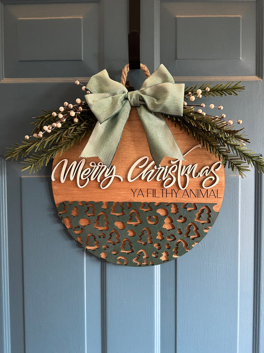 Merry Christmas Ya Filthy Animal Door Hanger