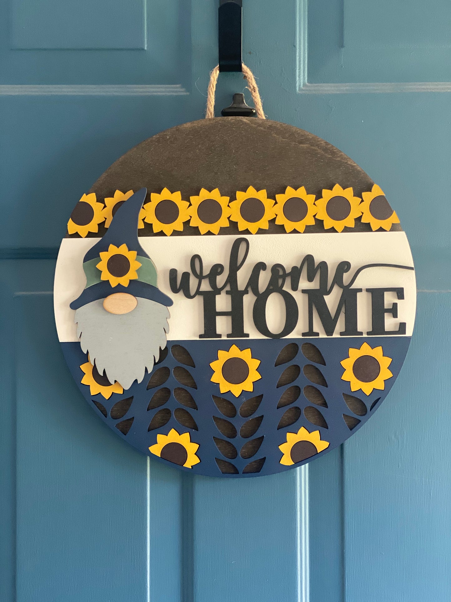 Sunflower Gnome Door Hanger