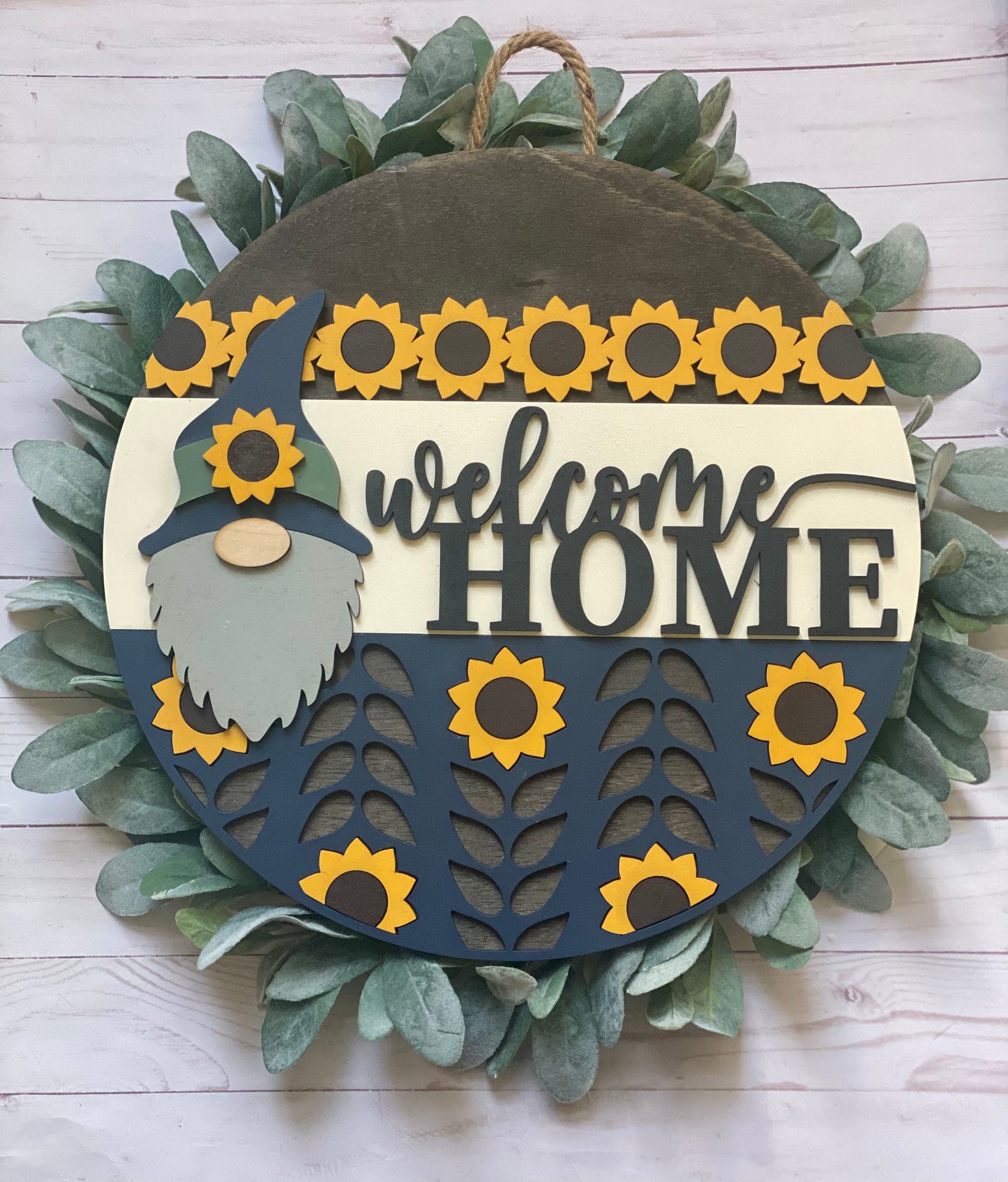 Sunflower Gnome Door Hanger