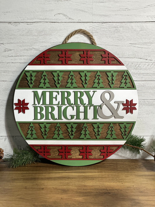 Merry & Bright Door Hanger