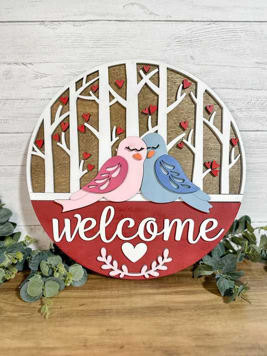 Love Birds Door Hanger