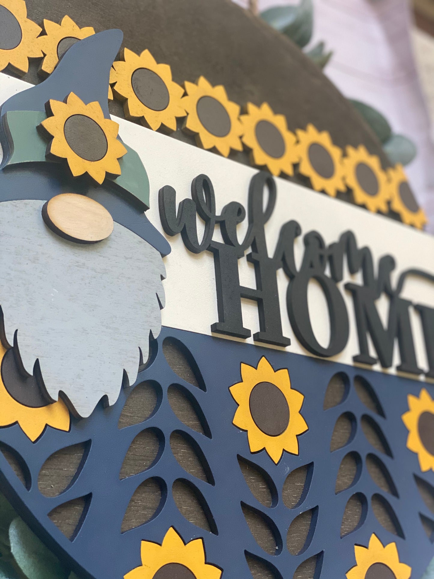 Sunflower Gnome Door Hanger